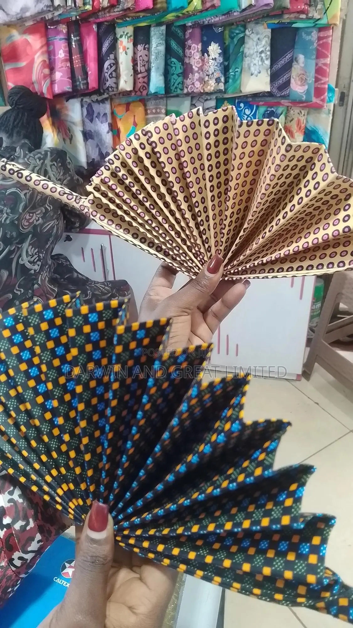 African Print Hand Held Fans