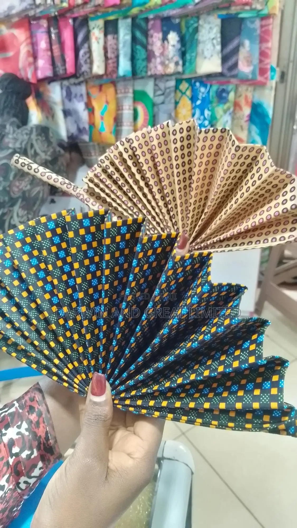 African Print Hand Held Fans