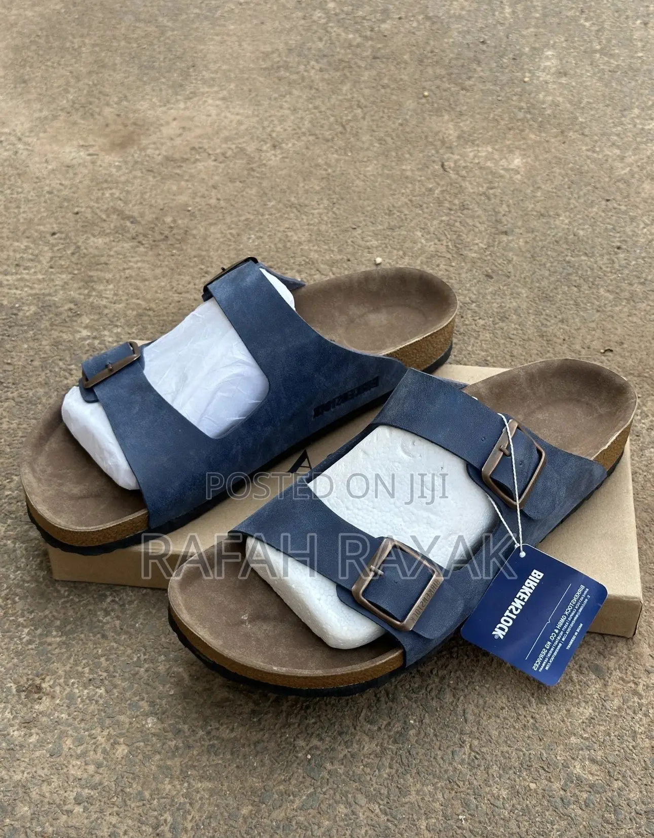 Men’S Blue Double Strap Birkenstock Arizona Sandals