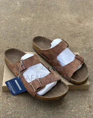 Photo - Men’S Light Brown Double Strap Birkenstock Arizona Sandals