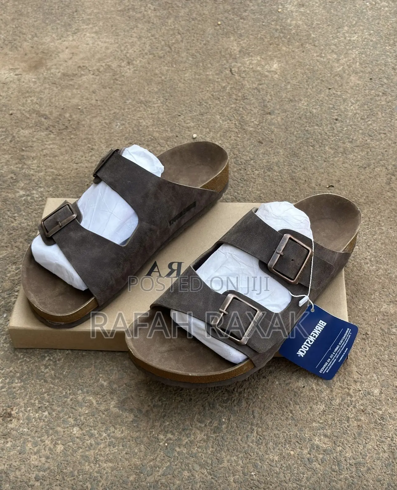 Men’S Coffee Brown Double Strap Birkenstock Arizona Sandals