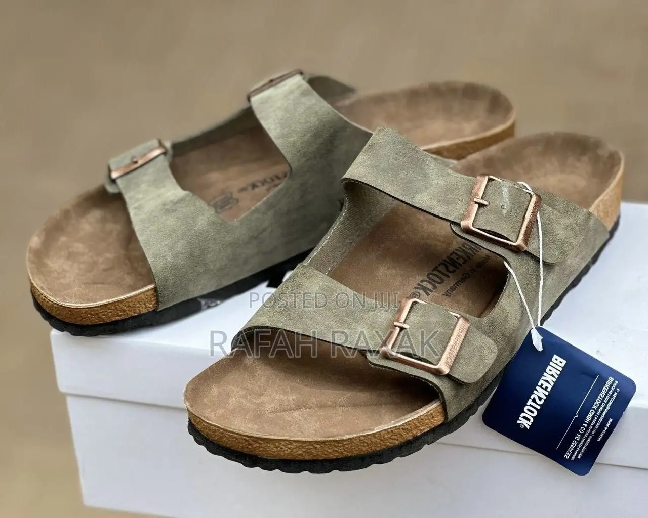 Men’S Oil Green Double Strap Birkenstock Arizona Sandals