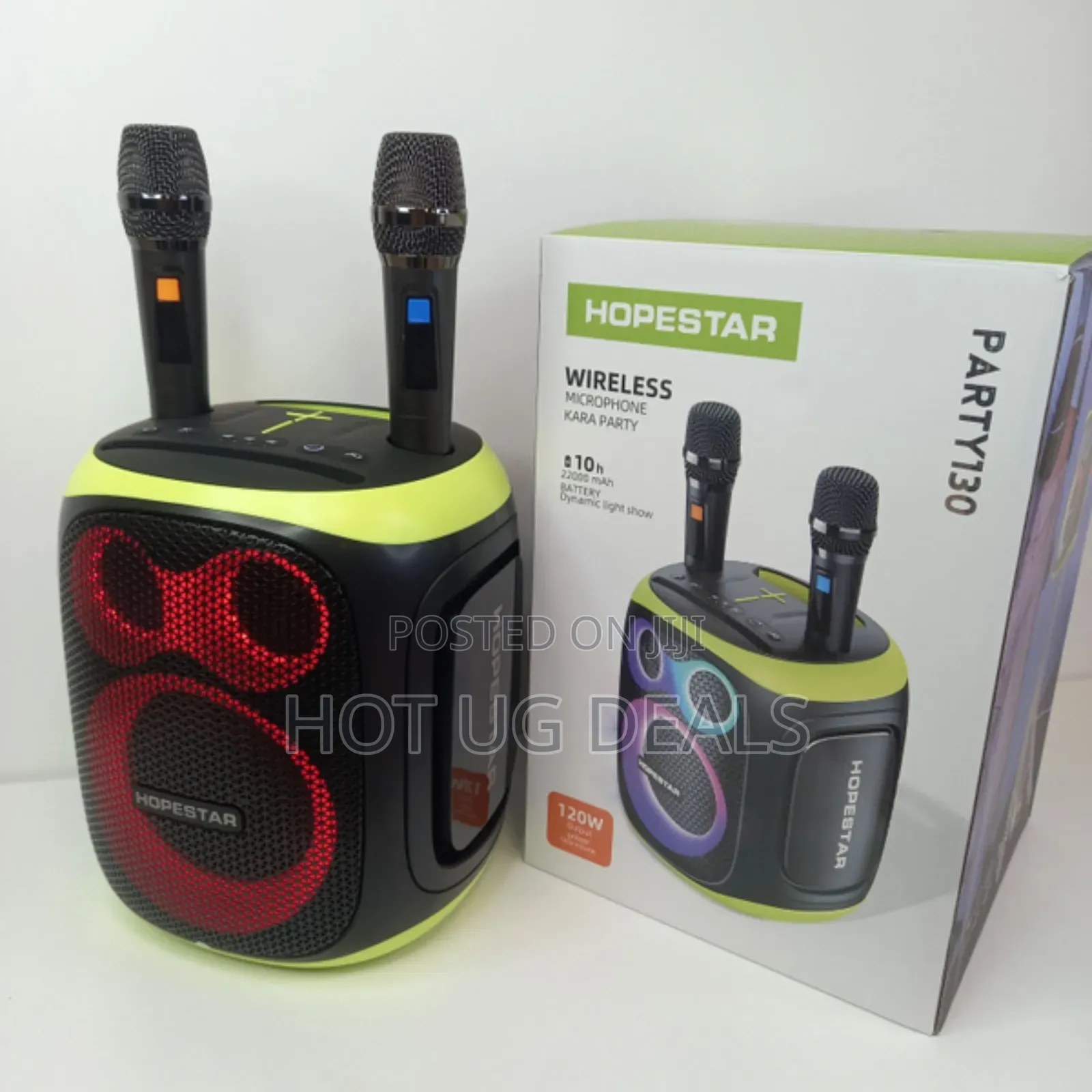Hopestar Party Speaker With 2 Microphones Wireless Deep Bass