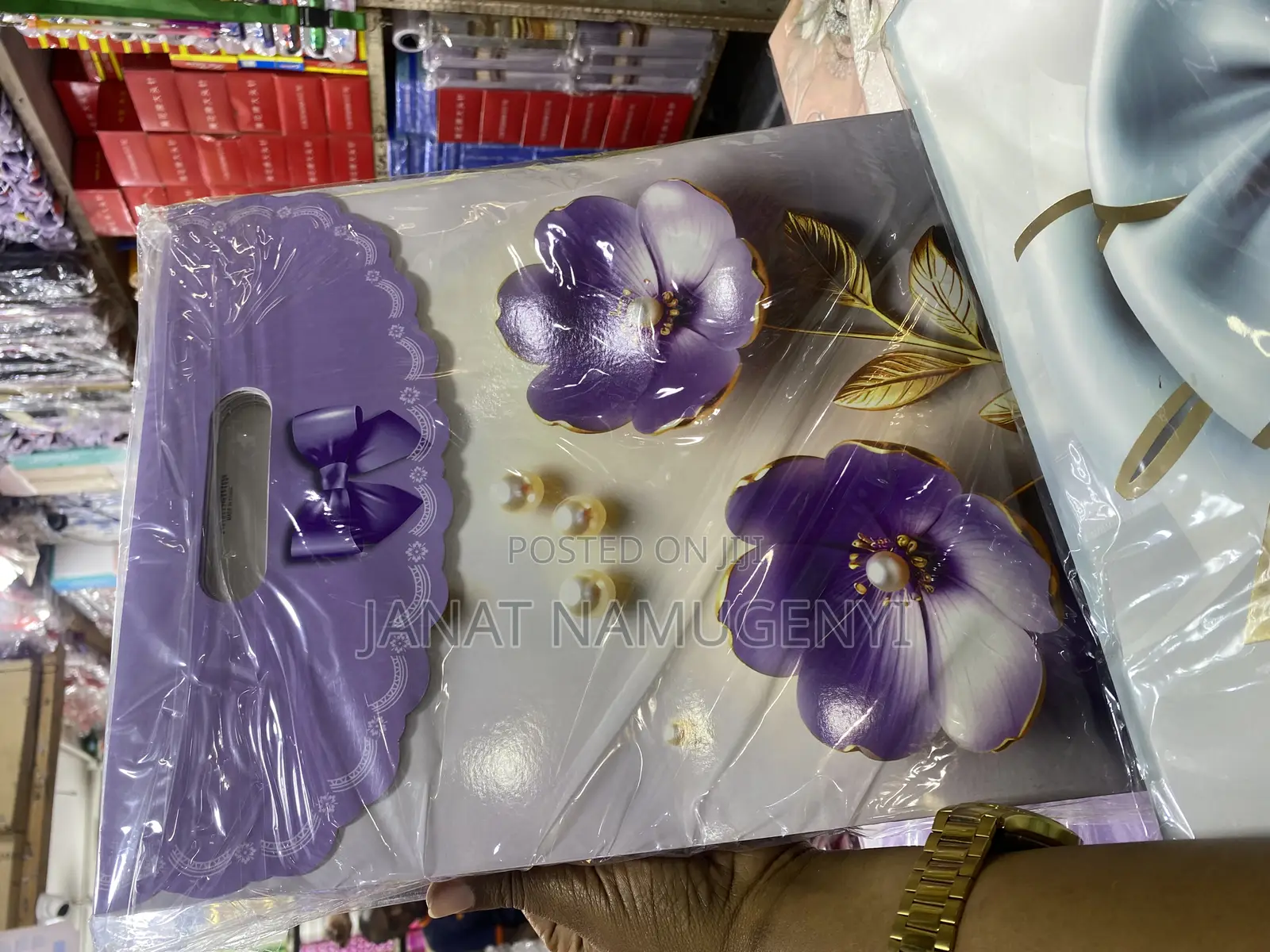 A Dozen of Purple Floral Gift Packaging Bags