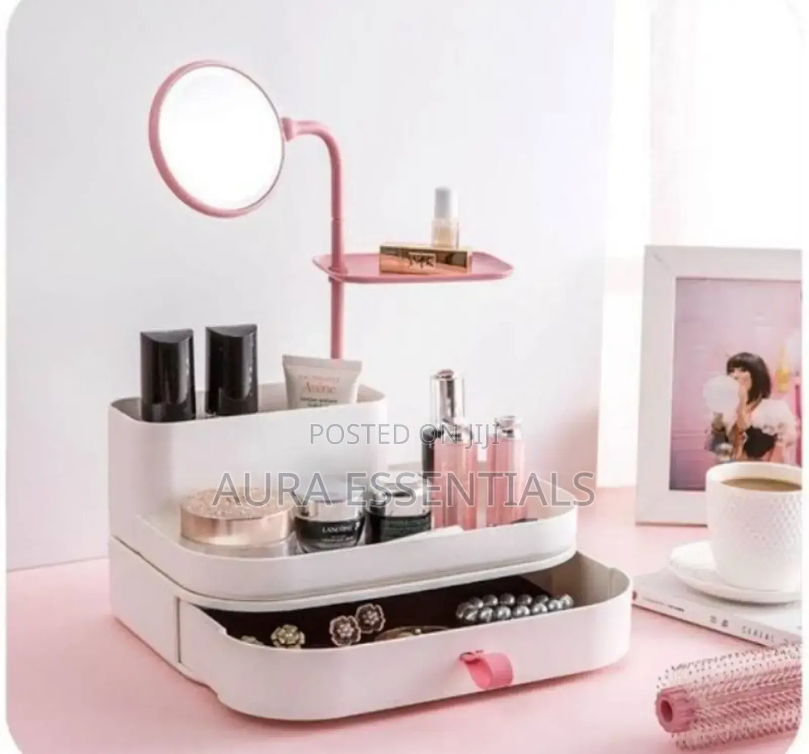 Elegant White Cosmetic Storage Box