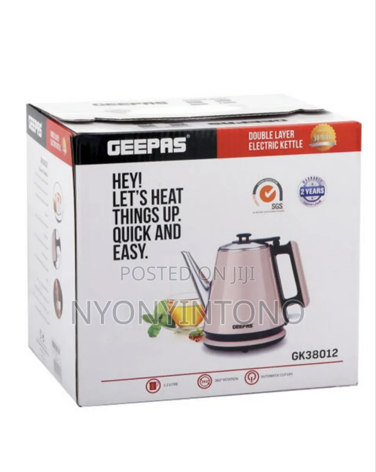 Geepas 1.2l Top-Quality Electric Kettle 2yrs Warranty