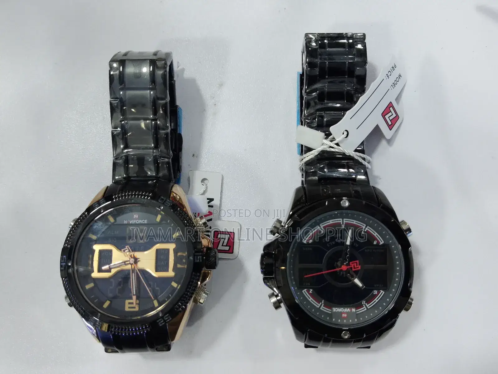 Naviforce Watches - Gold and Black Strips
