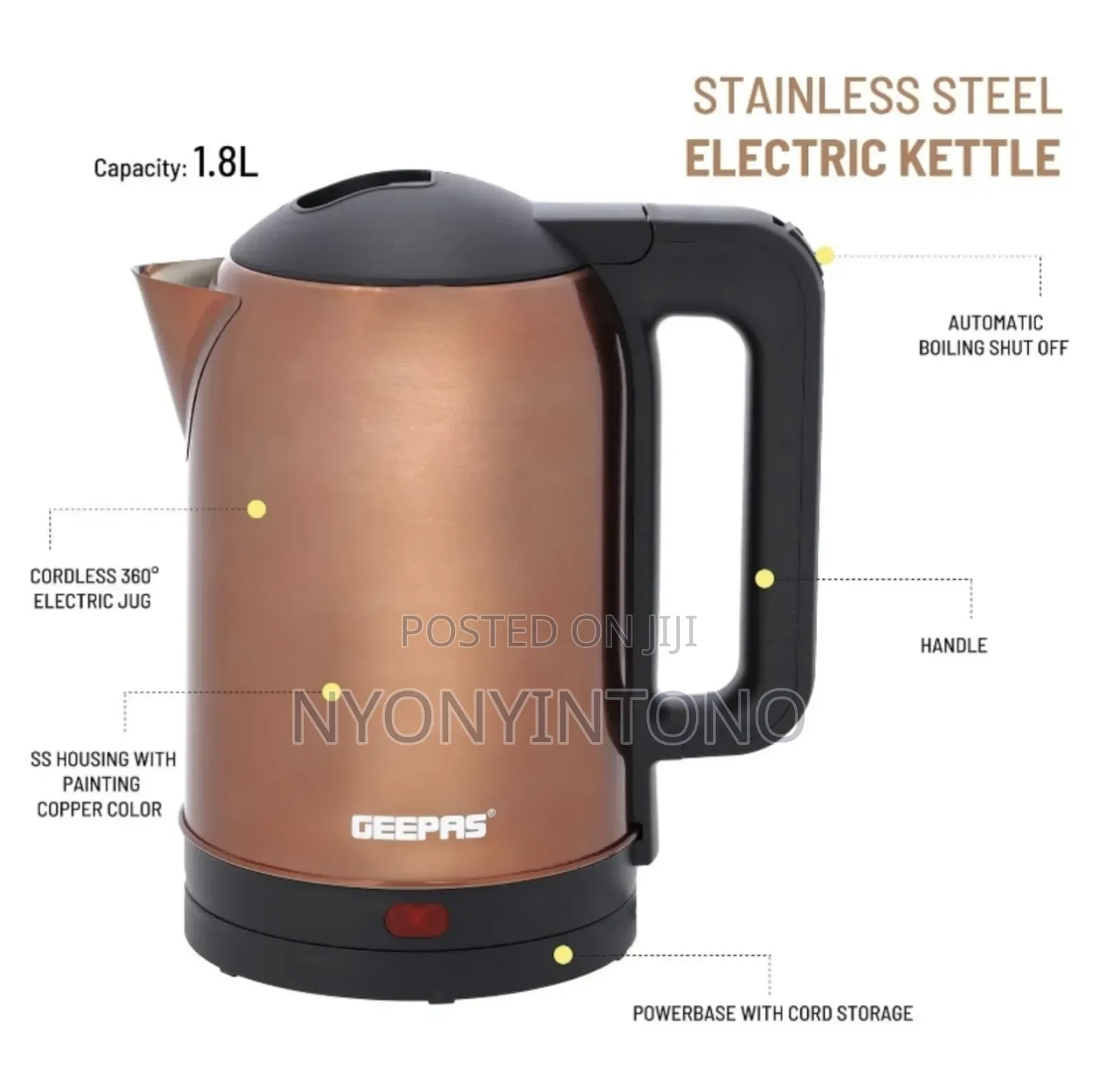 Geepas 1.8l Automatic Water Kettle Gk 38053