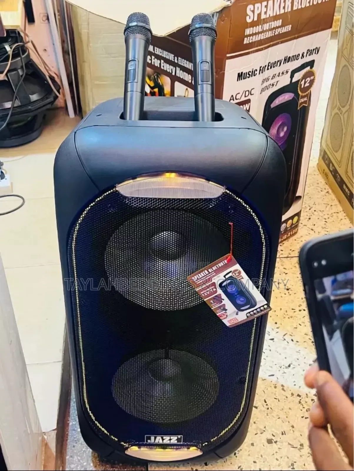 Jazz Dual 15′′ Amplified Public Address Speaker Rechargeable