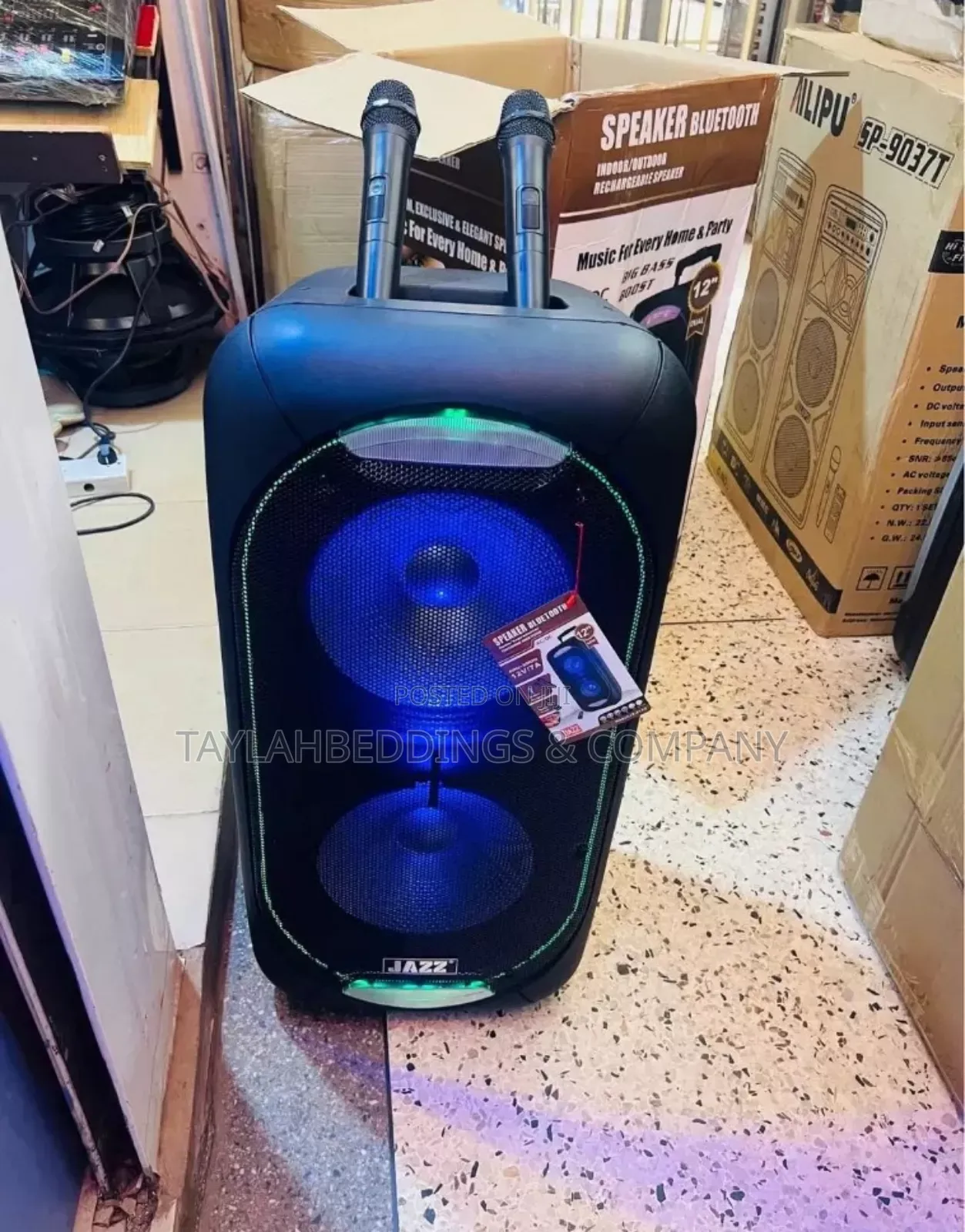 Jazz Dual 15′′ Amplified Public Address Speaker Rechargeable
