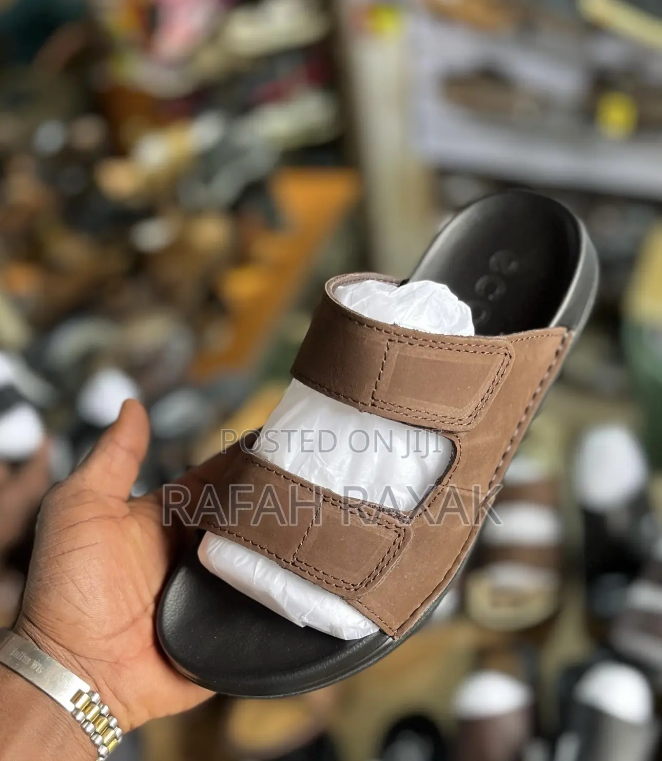 Original Men’S Brown Ecco Double Strap Leather Sandals
