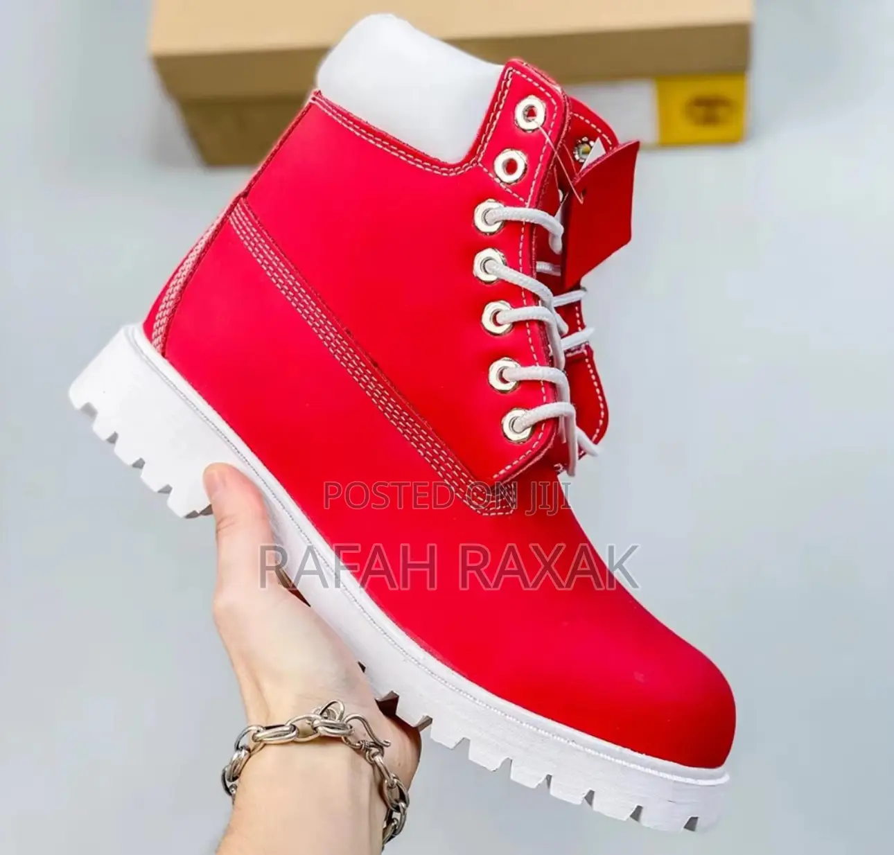 Original Classic Men’S Red/White Timberland 6 Inch Boots