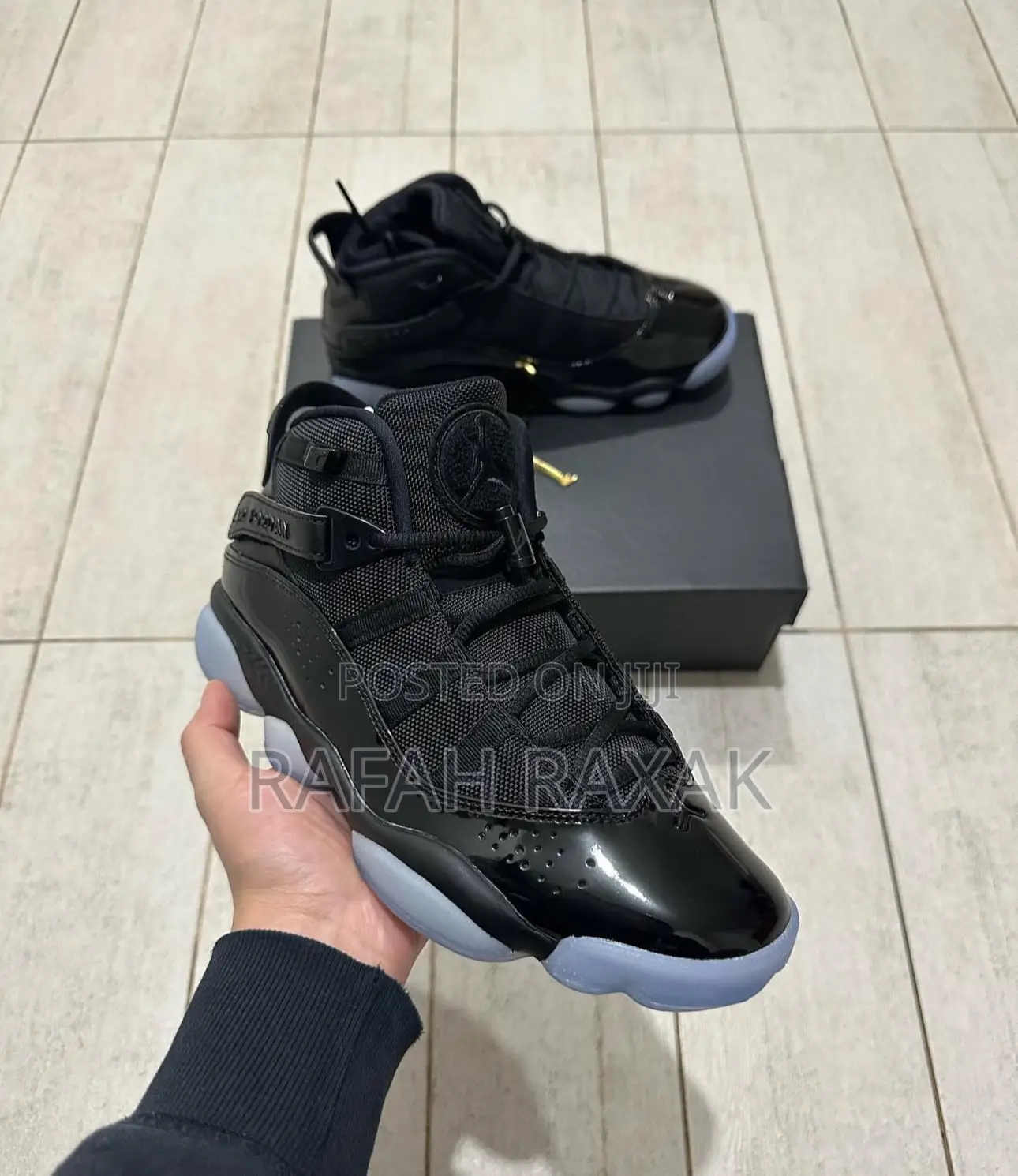 Nike Air Jordan 6 Rings Black And Ice Basketball Sneakers