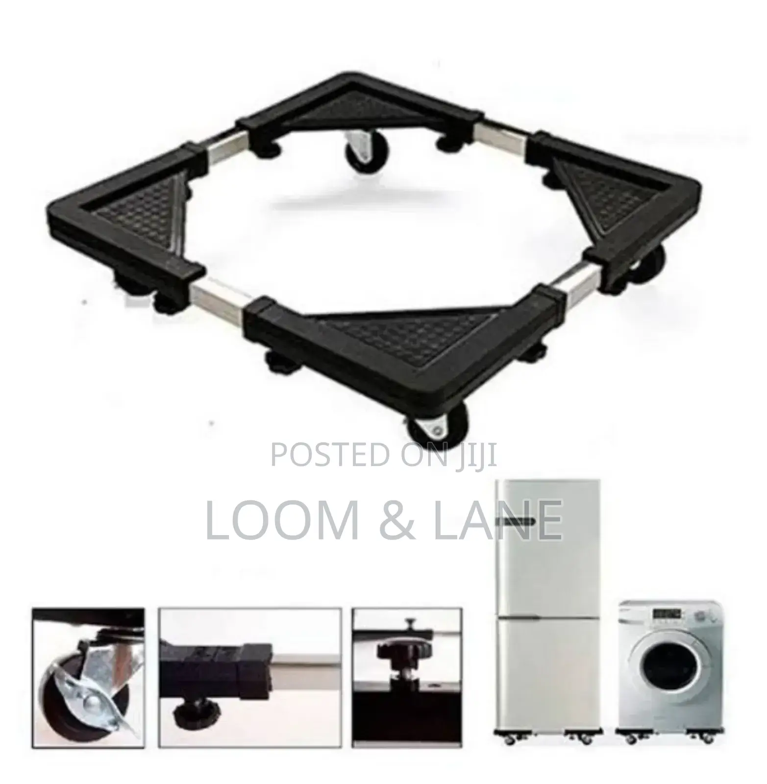 Adjustable Refrigerator Stand With 4 Locking Wheels
