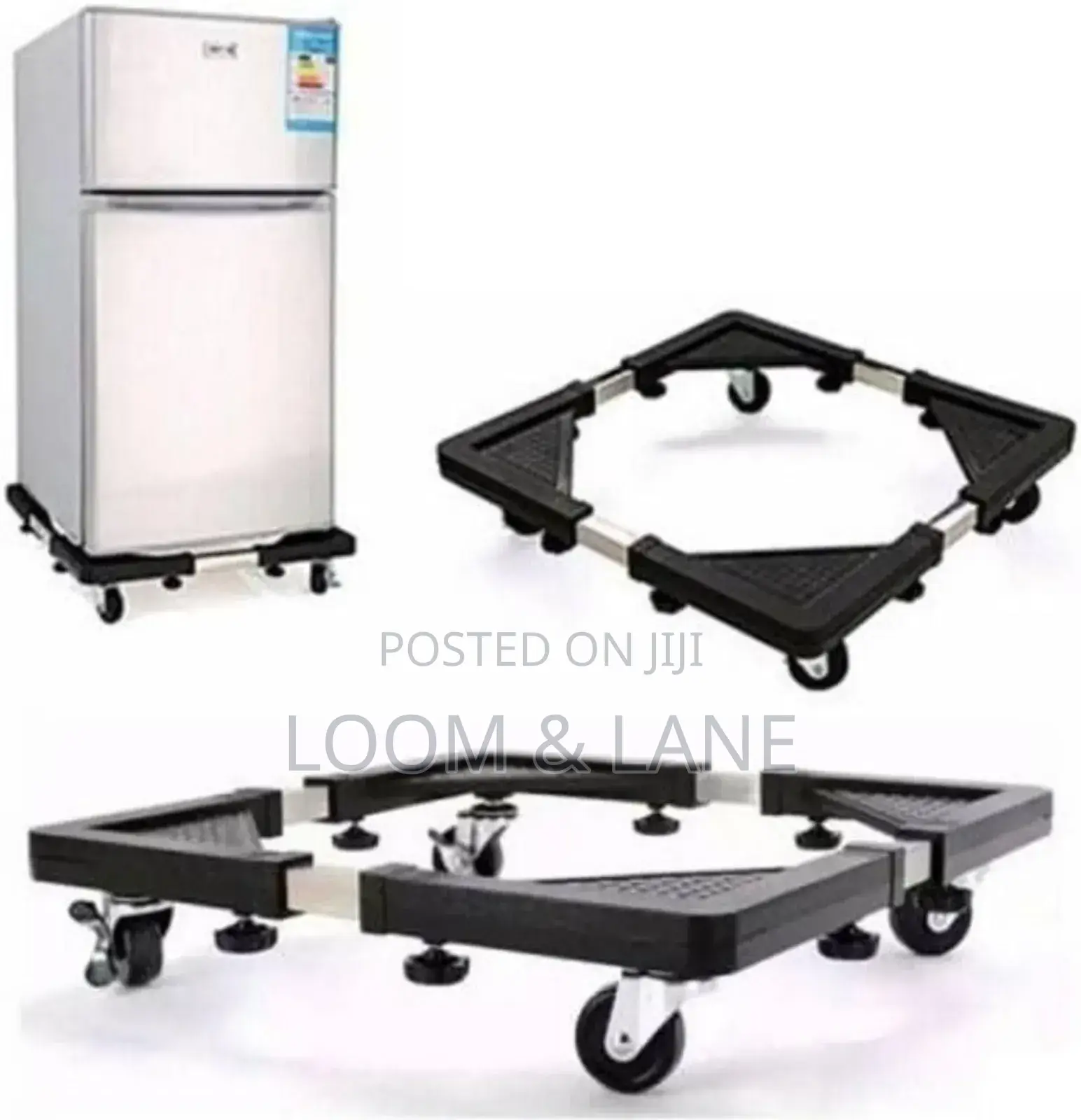 Adjustable Refrigerator Stand With 4 Locking Wheels