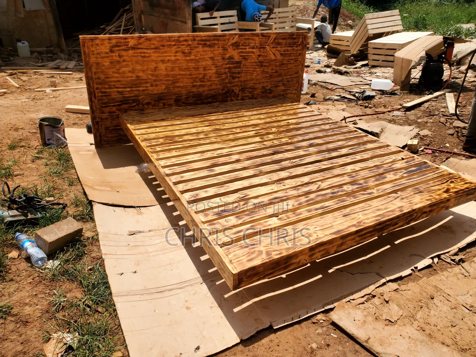 Pallet Bed Gas Scortched