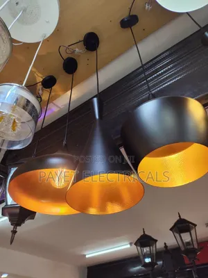 Photo - Gold and Black Pendant Lamp Holder