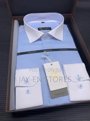 Thomas Mason Blue Shirt With White Color