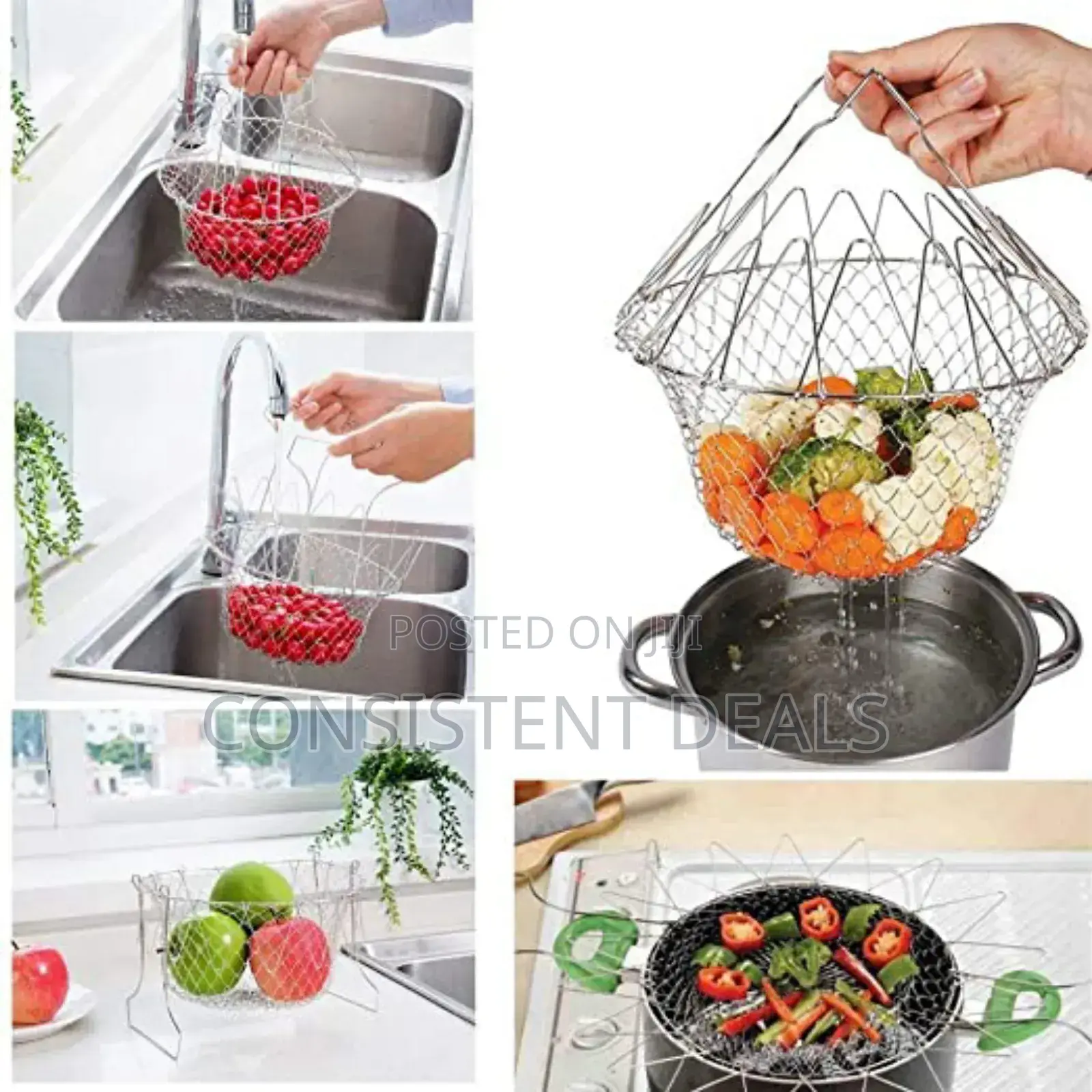 Stainless Steel Chef Foldable Basket