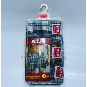 3 Piece Pack Ata Mens Boxers Cotton Tartan Checkered Shorts