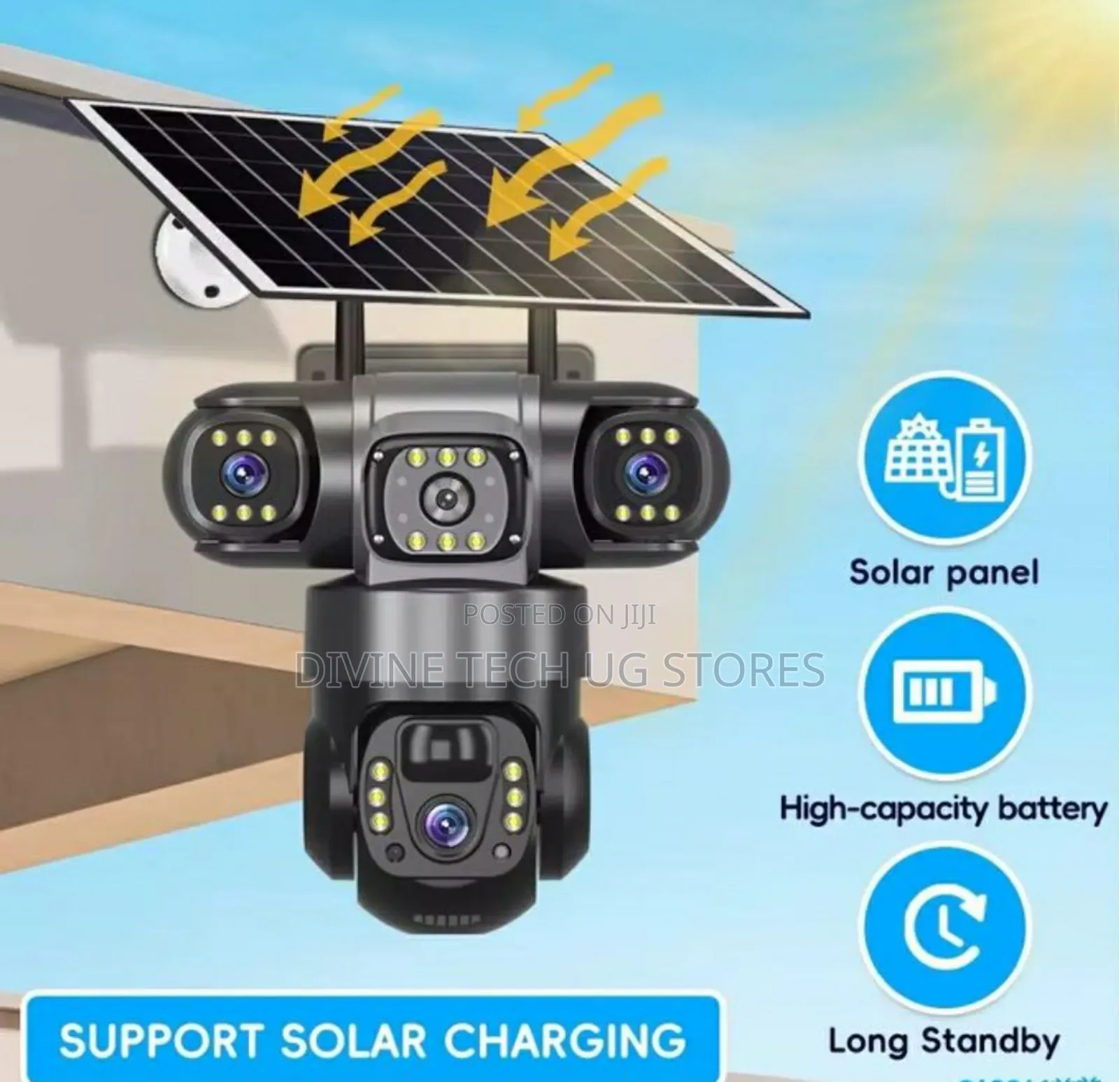 V380pro 3 Lens Solar Powered Camera 10x Zoom 5g - Ai Tech