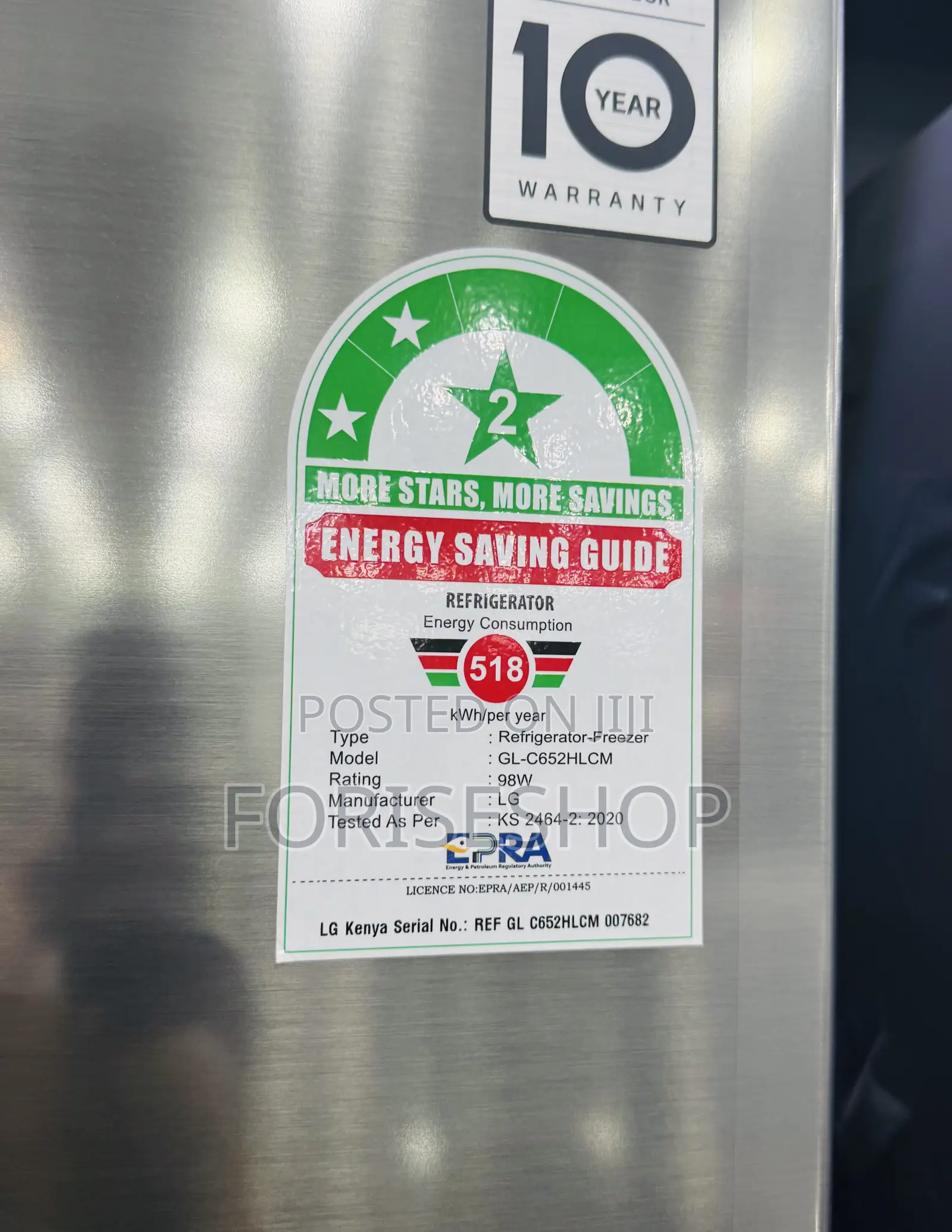 Lg Fridge 438ltrs Double Door Fridge Gl-t652hlcl