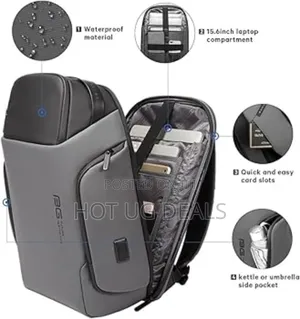 Water Resistant Laptop Bag With Usb Charging Port - Black