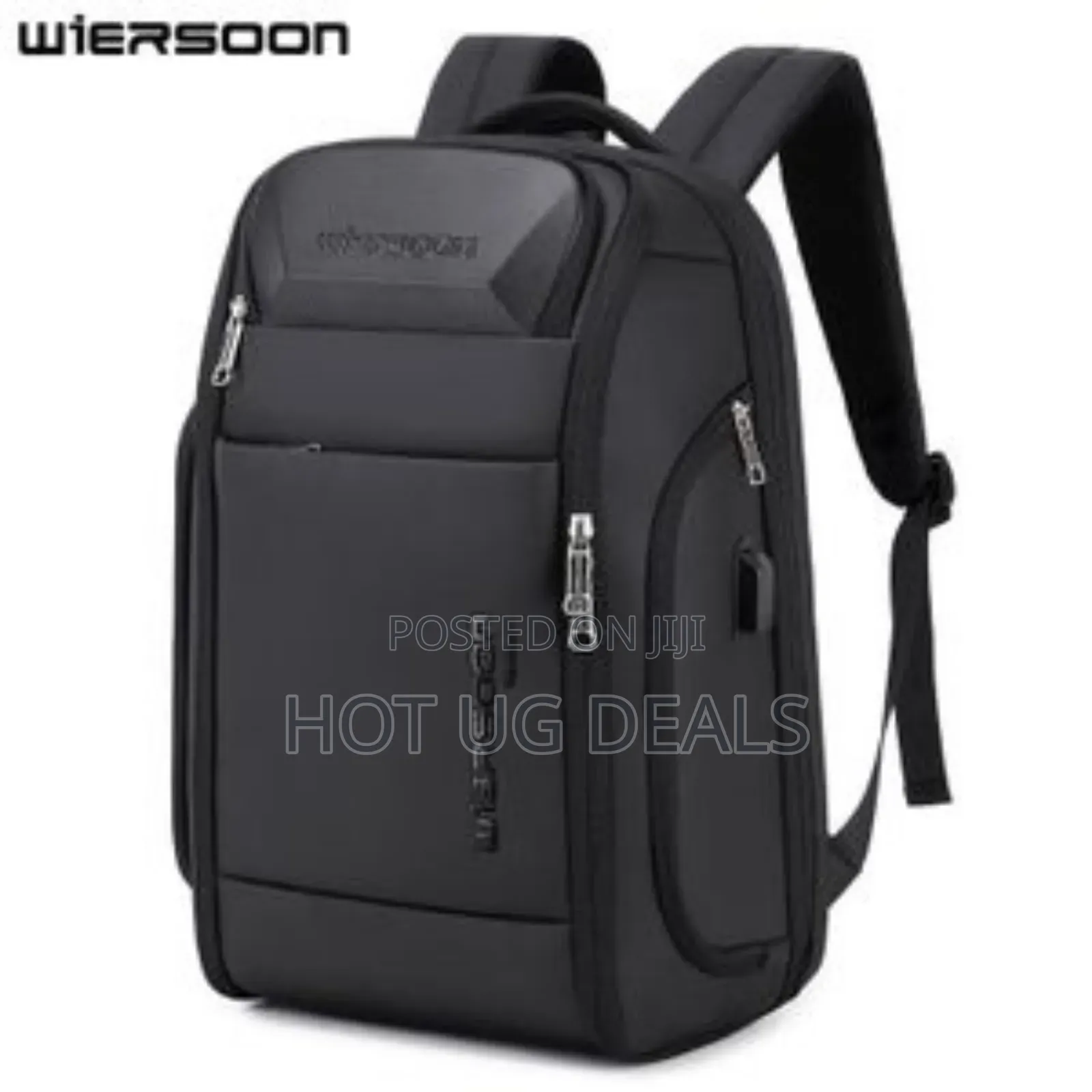 Unisex Water Resistant Laptop Back Bag - Black