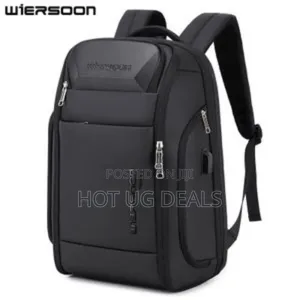 Unisex Water Resistant Laptop Back Bag - Black