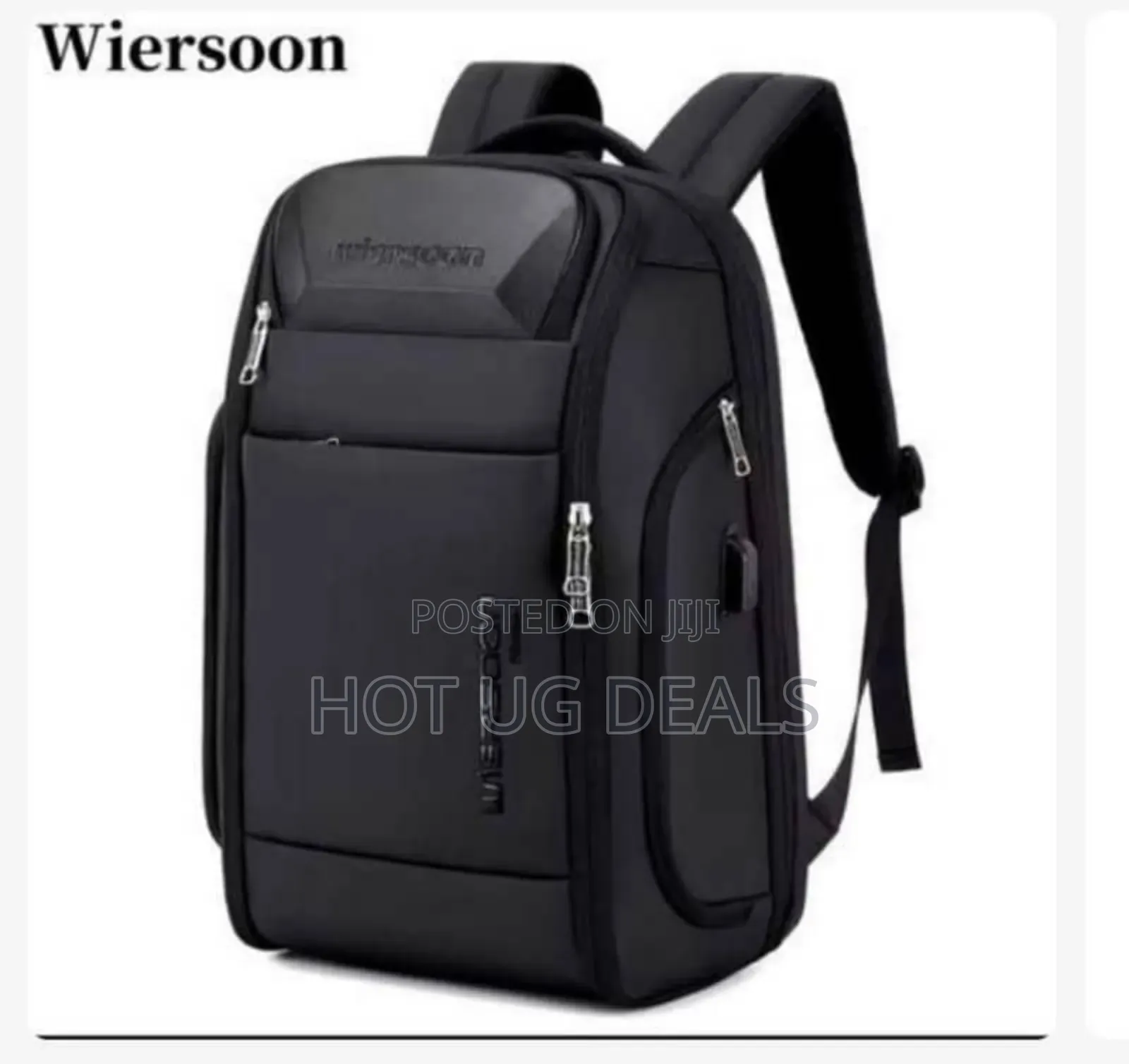 Unisex Water Resistant Laptop Back Bag - Black