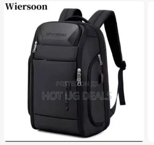 Unisex Water Resistant Laptop Back Bag - Black