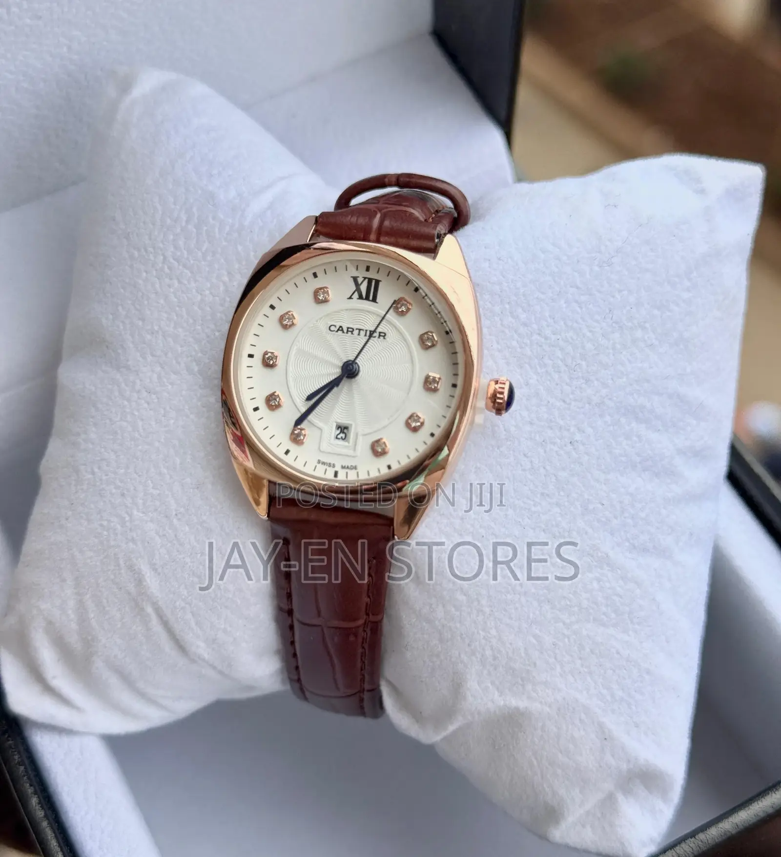 Brown Gold Cartier Swiss Made Watch