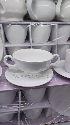 Ceramic Soup Cup With Saucers