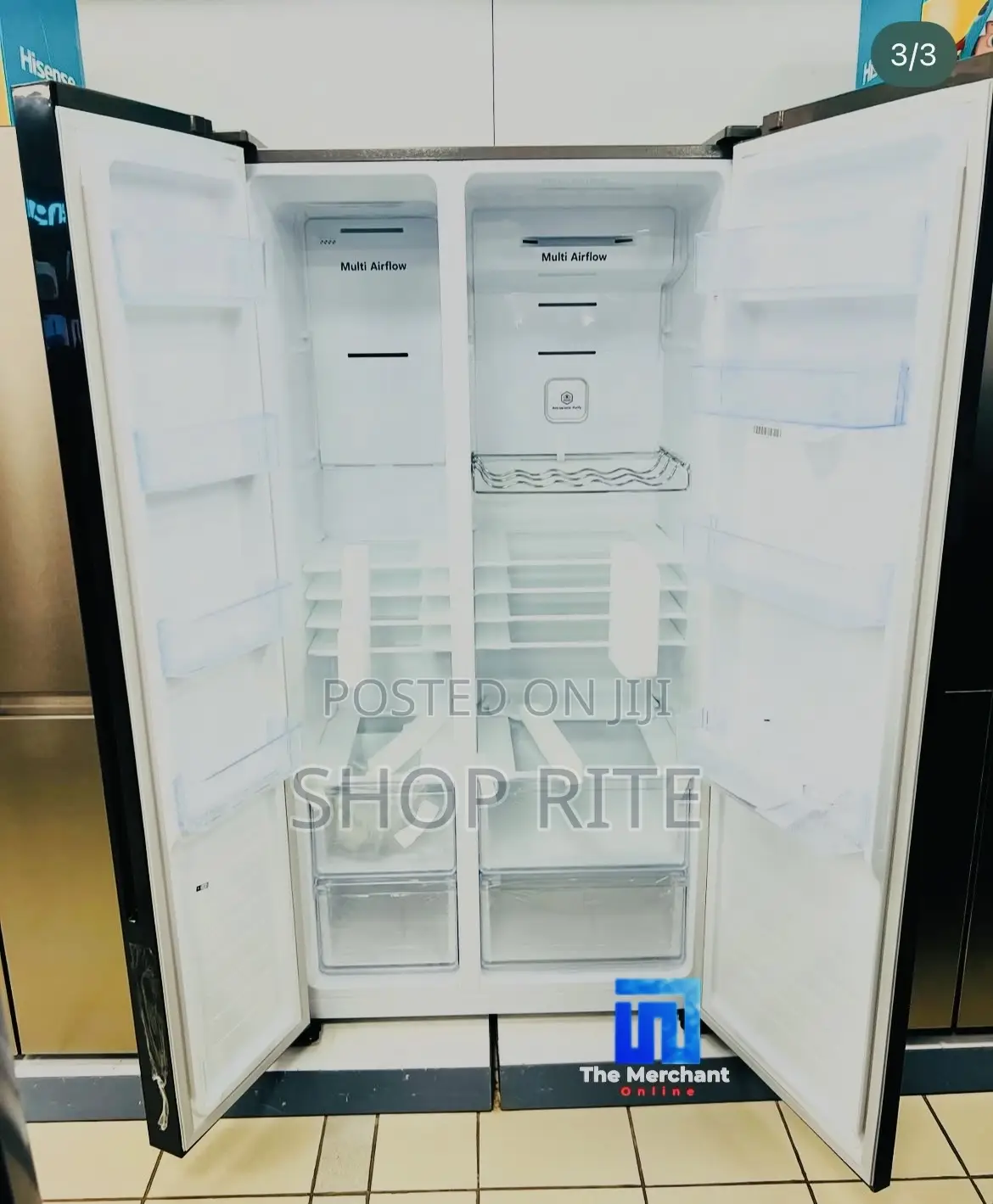 Hisense Refrigerator 750 Liters Side by Side Black