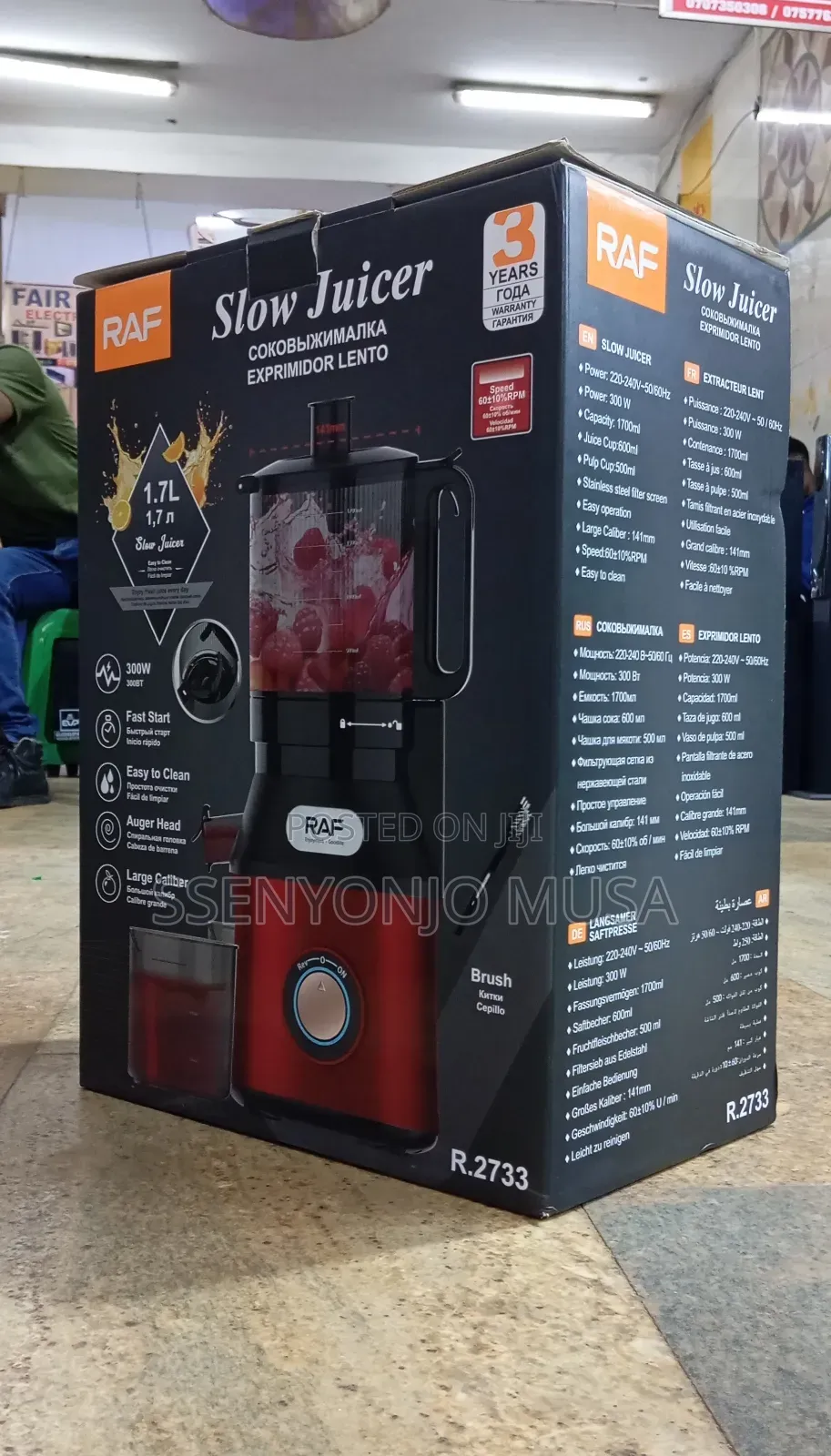 Raf Slow Juicer - 300w Powerful Easy to Use