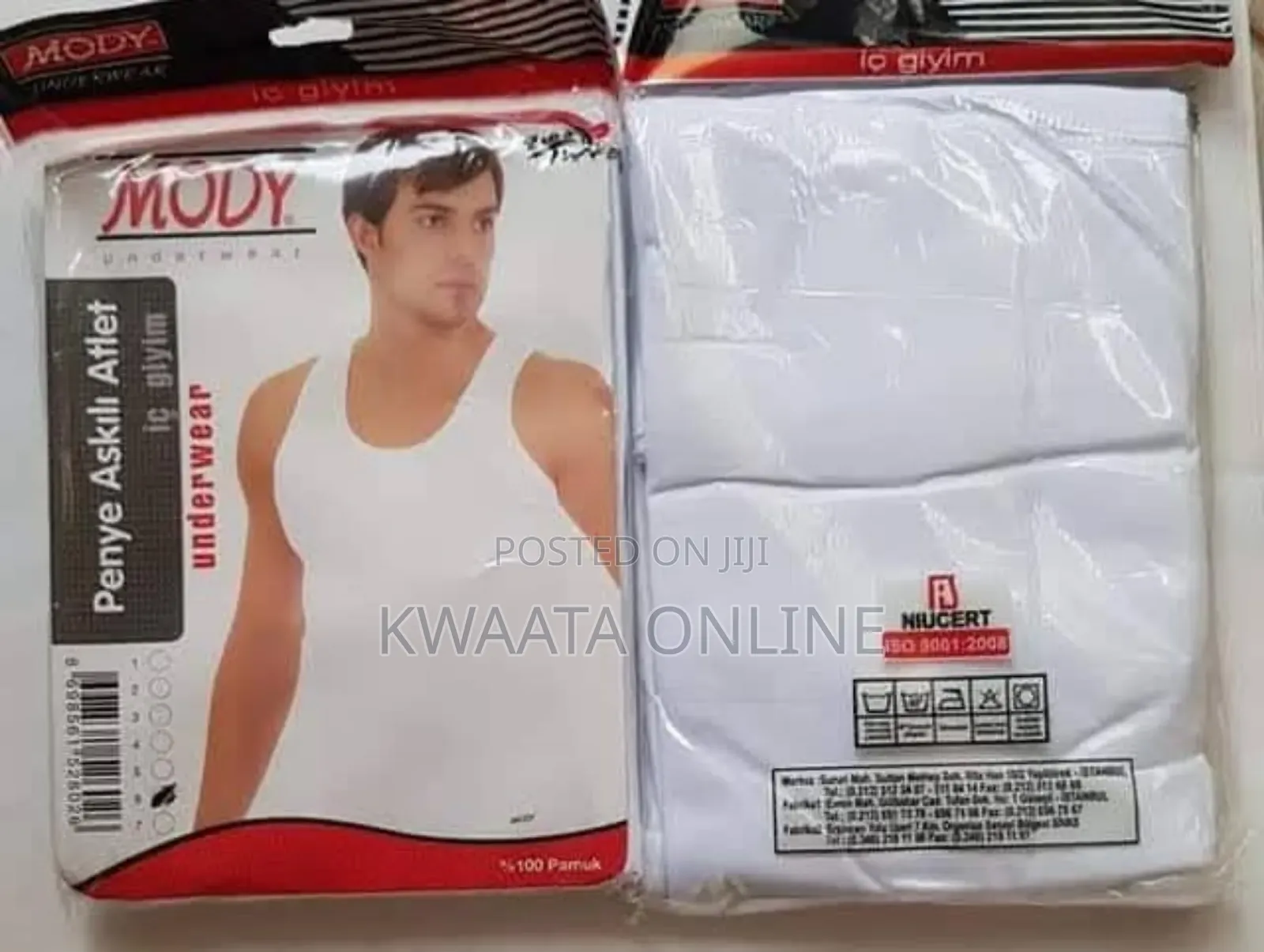 Mody Turkish Original Mens Vest 100% Cotton- 2piece Pack