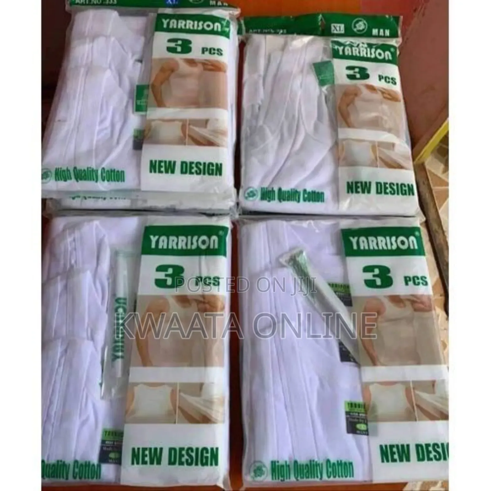 Yarisson 3pc Premium 100% Pure Cotton Men Fitted Vest- White