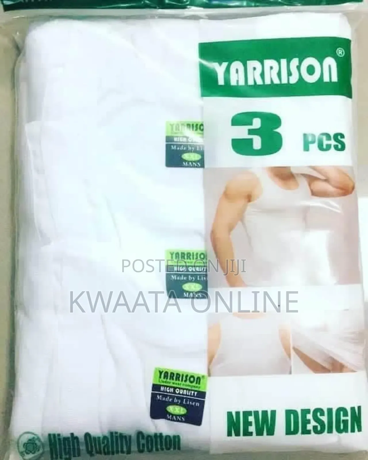 Yarisson 3pc Premium 100% Pure Cotton Men Fitted Vest- White
