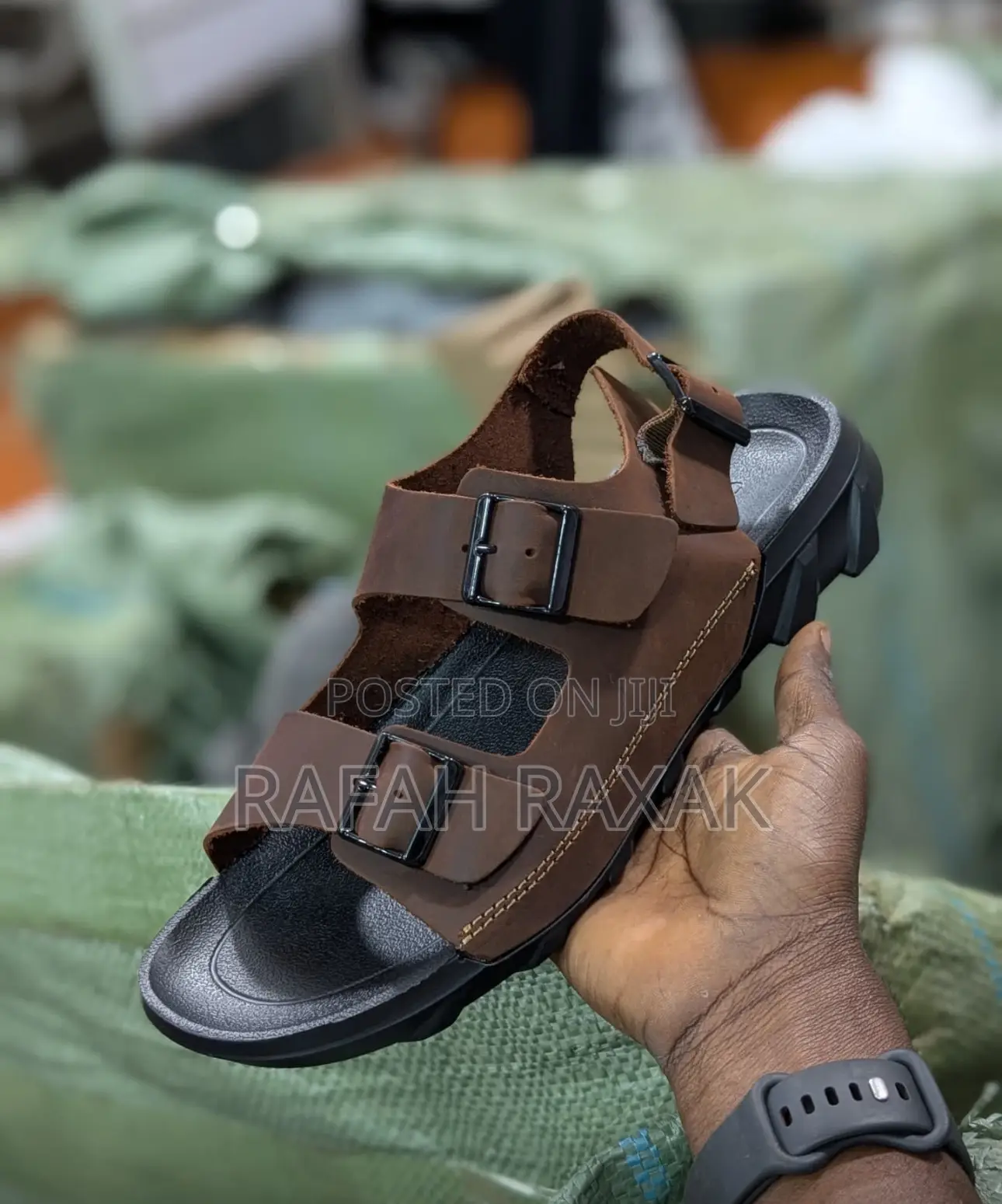 Original Brown Ecco Ankle Strap Leather Sandals