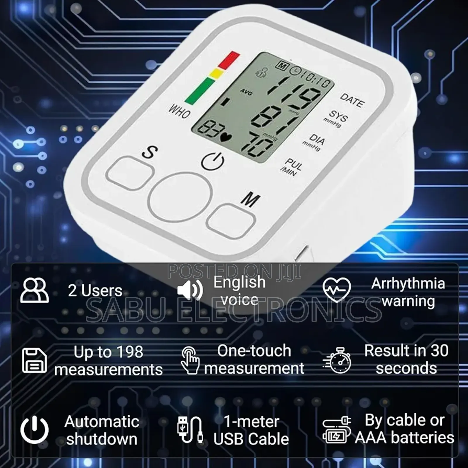 Digital Arm Blood Pressure Monitors With English Voice