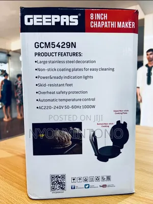 Geepas High-Quality Non-Stick Chaprti Maker GCM 5429n