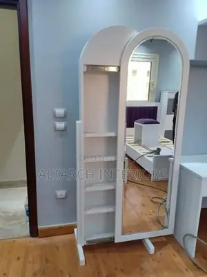 Dressing Stand in Curved Design With Sliding Mirror