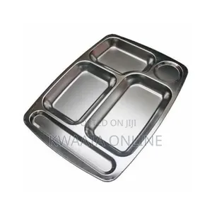 1 Piece Partition Stainless Steel Plate - Silver