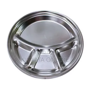 1 Piece Partition Stainless Steel Plate - Silver