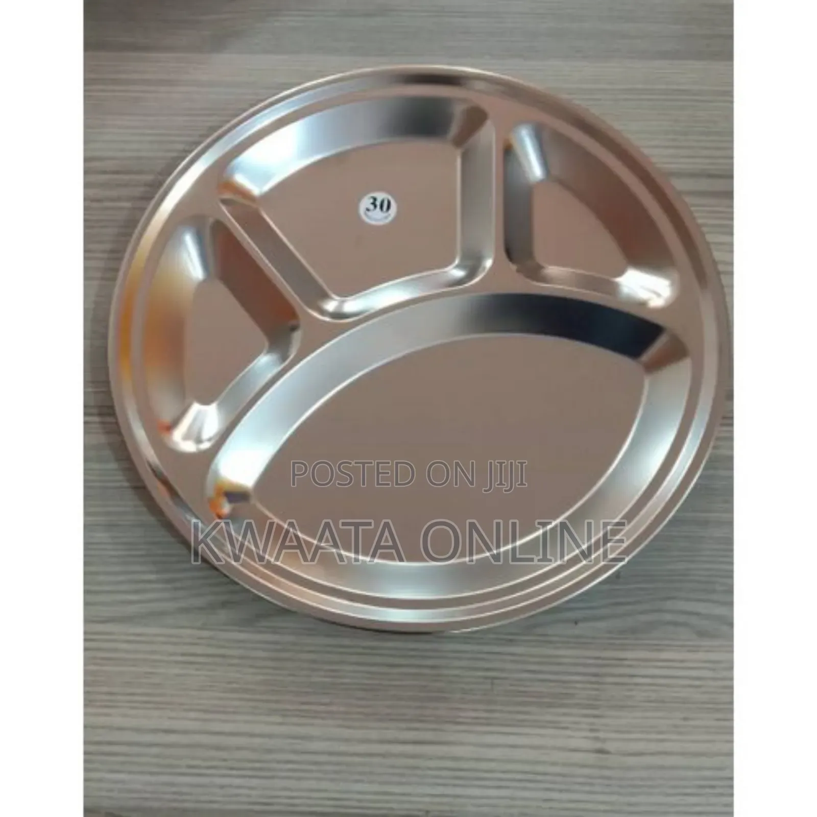 1 Piece Partition Stainless Steel Plate - Silver