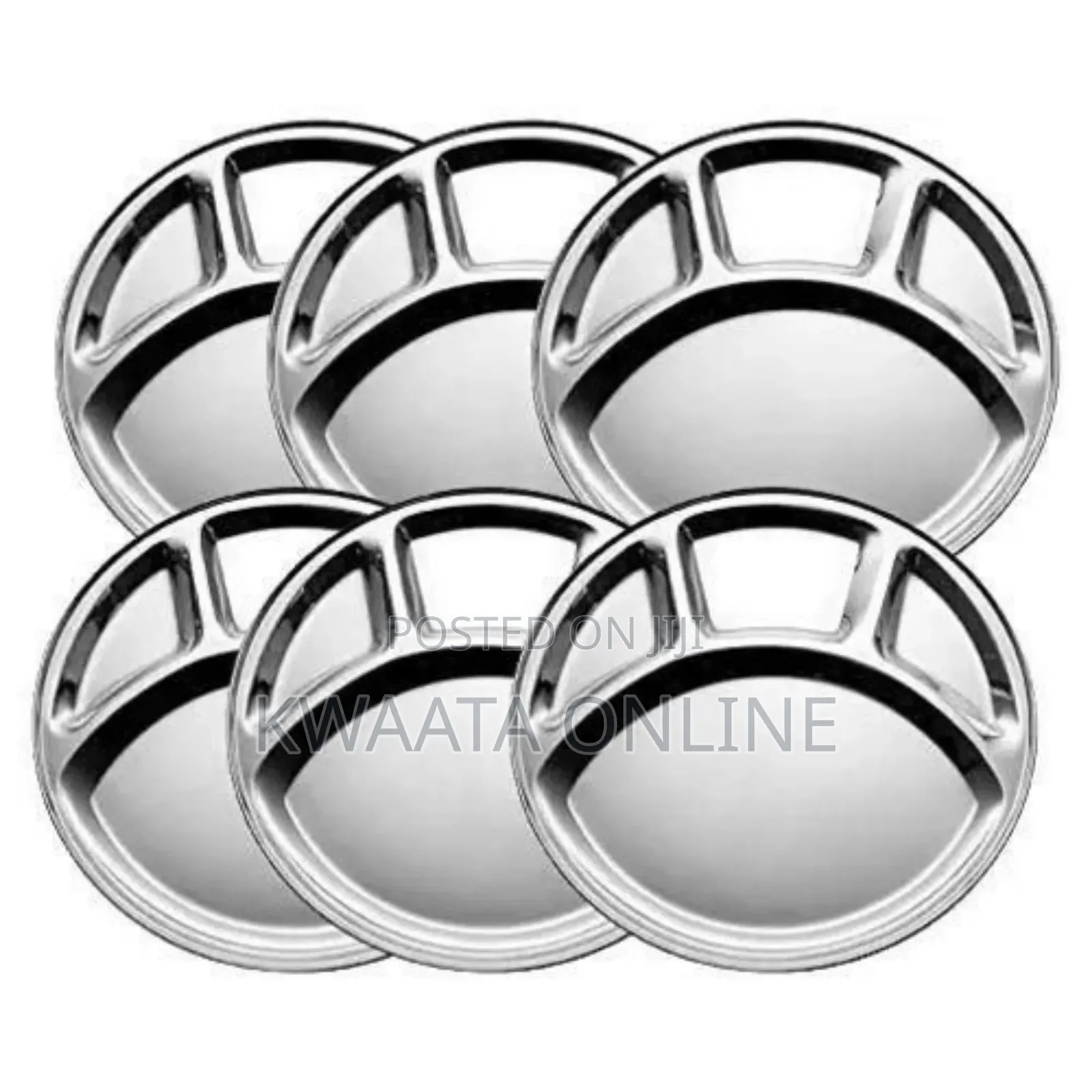 1 Piece Partition Stainless Steel Plate - Silver