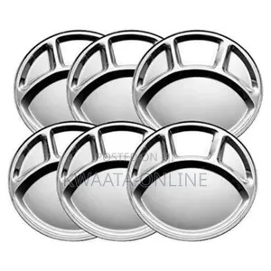 1 Piece Partition Stainless Steel Plate - Silver