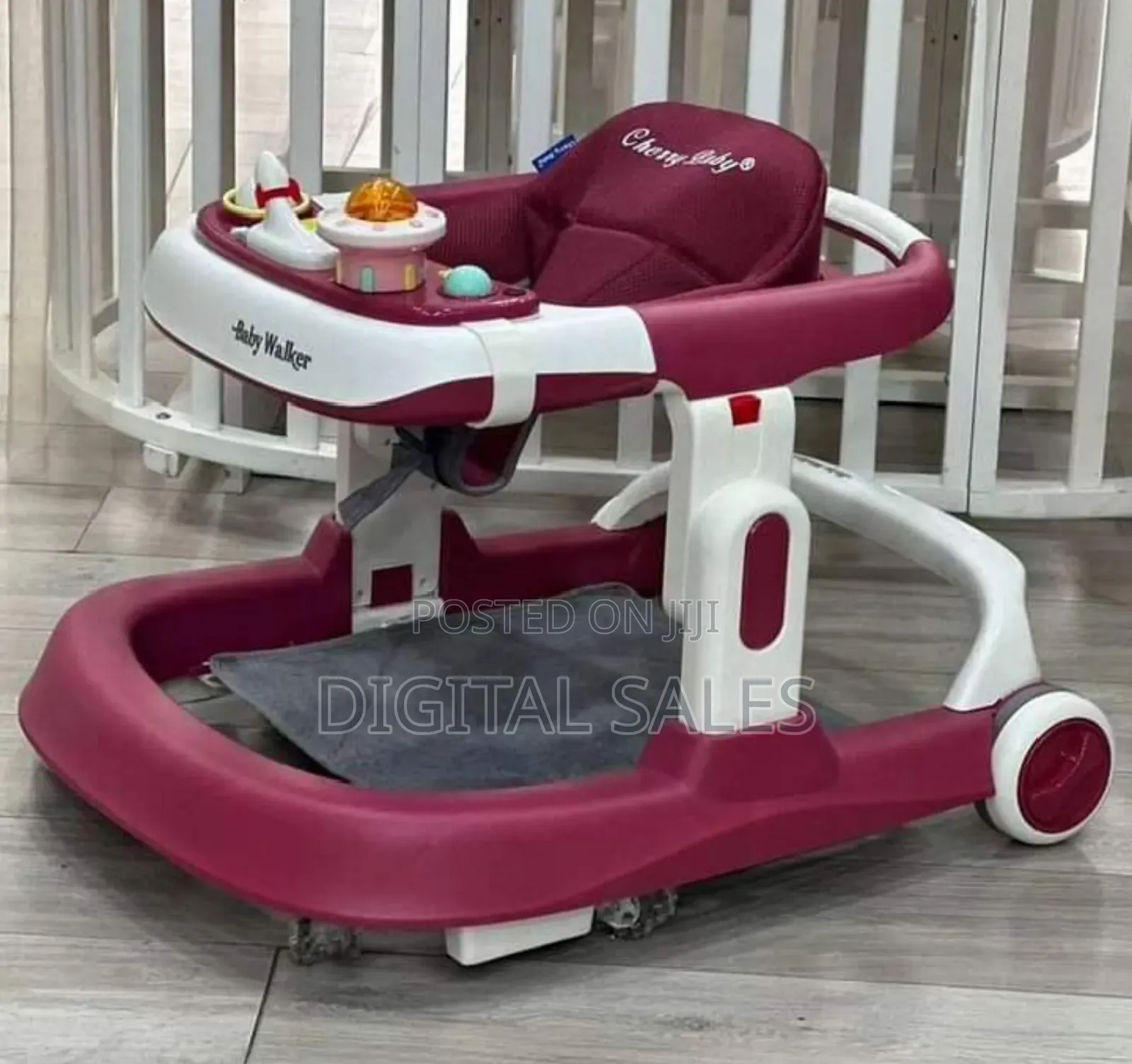 Baby Musical Height Adjustable Walker_maroon