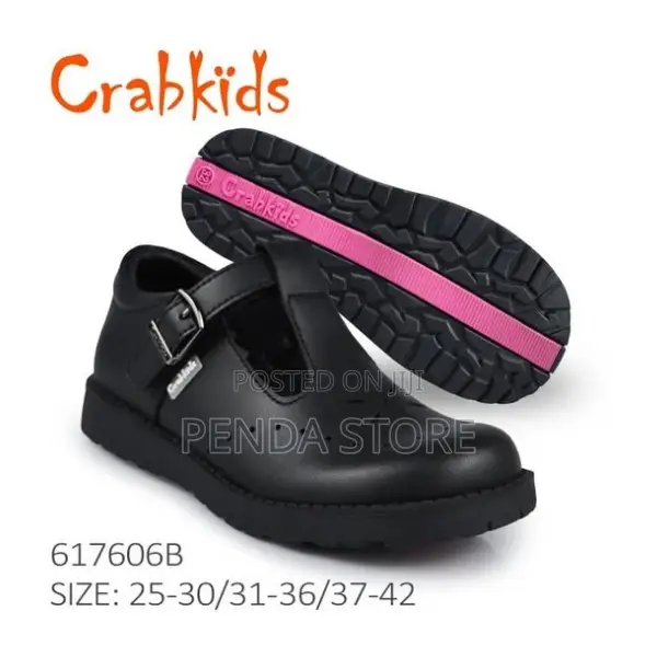 Black Buckle Girls Formal School Shoes Crabkids