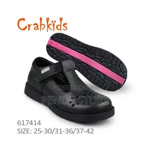 Soft Padded Black Girls School Shoes Crabkids